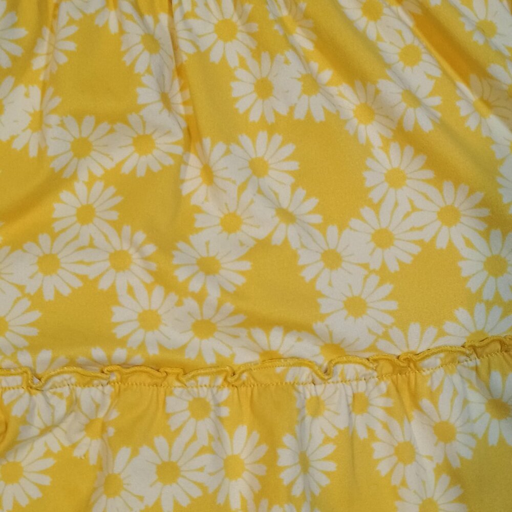 Urban Outfitters/Lizzy Mini Dress/Womens Small/Yellow/Boho Floral Smocked - Picture 4 of 9